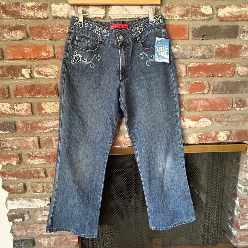 Vintage Cosmopolitan Dark Wash Rhinestone Embellished Jeans Women’s Tag Size 8P